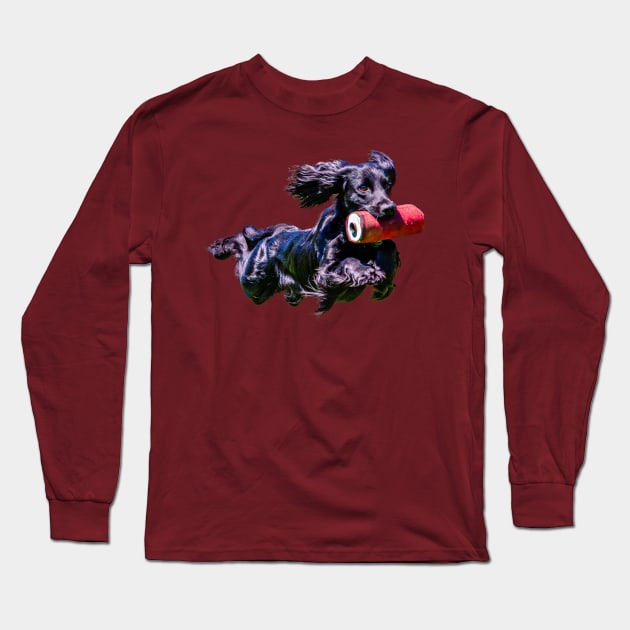 Flying Cocker Spaniel Long Sleeve T-Shirt by dalyndigaital2@gmail.com